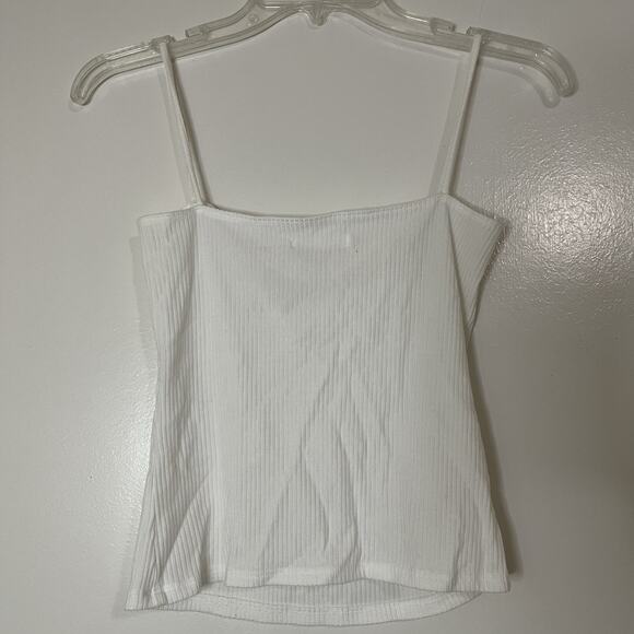 Reformation Jeans Minka White ribbed crop basic camisole tank top size small - Picture 5 of 5